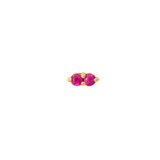 Gemini – Twin Birthstone – 14K Gold Threadless End - piercing - zone.com