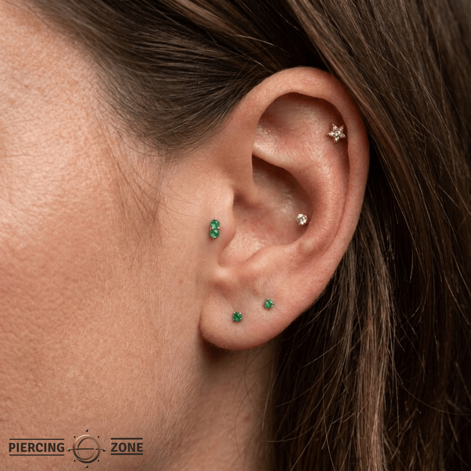 Gemini – Twin Birthstone – 14K Gold Threadless End - piercing - zone.com