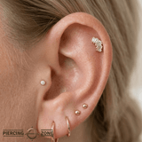 Gemma Cinq Large – Swarovski CZ Baguette Cluster – 14K Gold Threadless End - piercing - zone.com