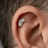 Gemma Cinq Large – Swarovski CZ Baguette Cluster – 14K Gold Threadless End - piercing - zone.com