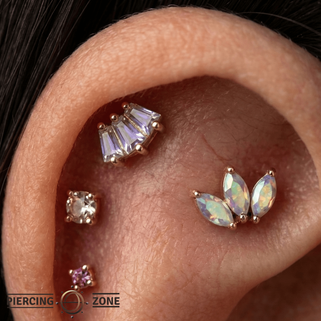 Gemma Trios Mercury Mist – 14K Gold Forward - Facing Threadless End - piercing - zone.com