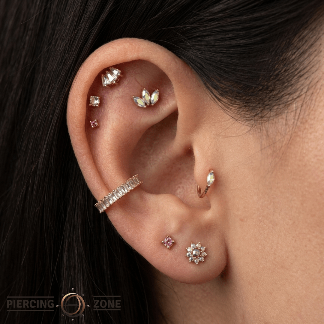 Gemma Trios Mercury Mist – 14K Gold Forward - Facing Threadless End - piercing - zone.com