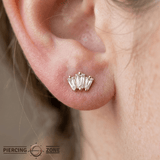 Gemma Trios – Swarovski CZ Baguette Cluster – 14K Gold Threadless End - piercing - zone.com