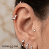 Gemmed Bat Seamless Ring – 14K Gold Winged Silhouette with Pavé Detail - piercing - zone.com