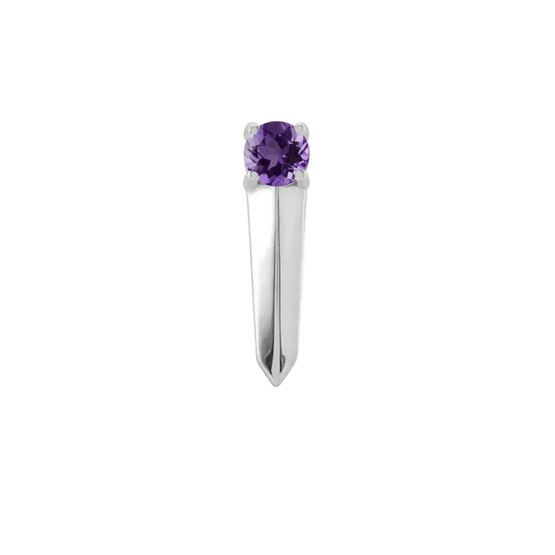 Gemmed Blade – 14K/18K Gold Gemstone Threadless End - piercing - zone.com