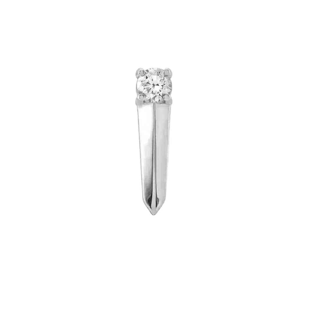 Gemmed Blade – 14K/18K Gold Gemstone Threadless End - piercing - zone.com