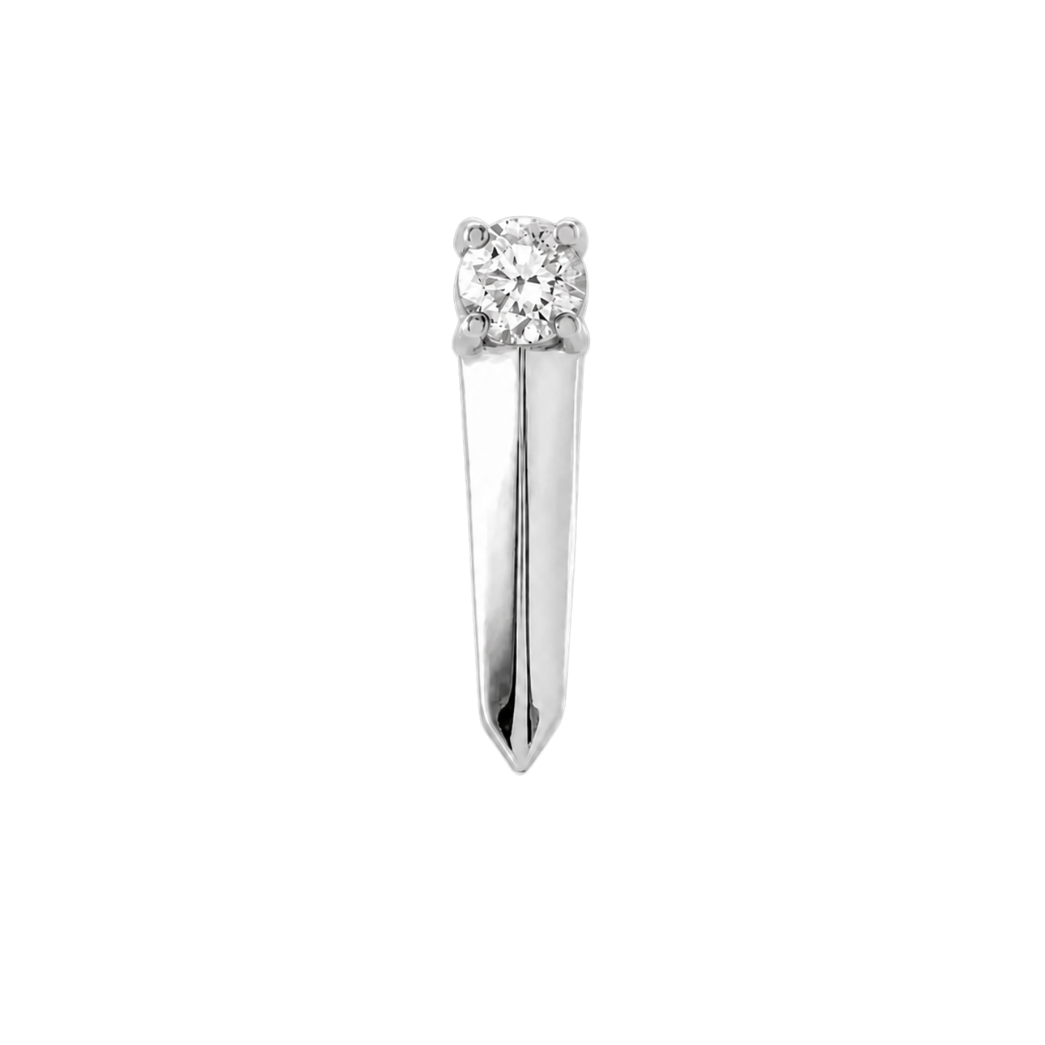 Gemmed Blade – 14K Gold Threadless/Threaded End