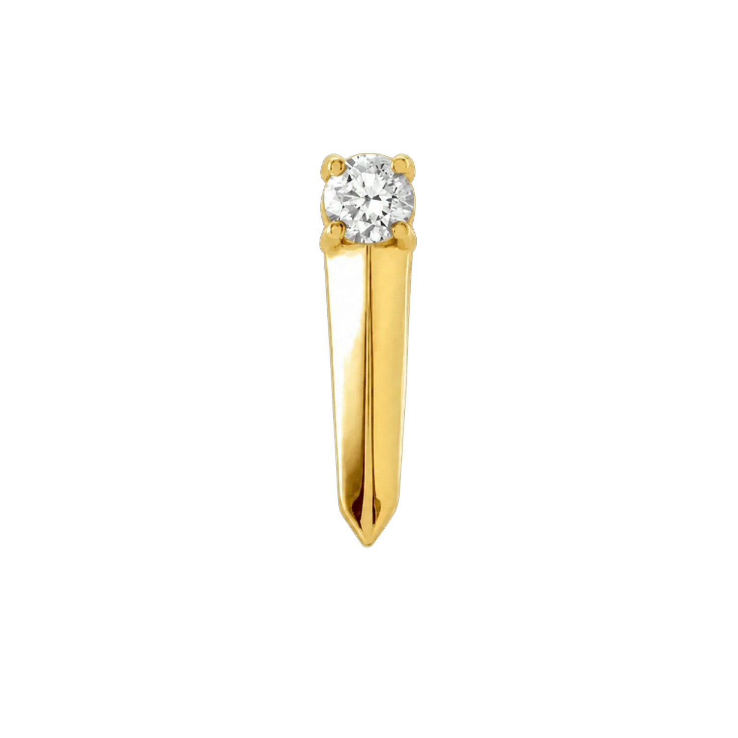 Gemmed Blade – 14K Gold Threadless/Threaded End