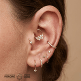 Gemmed Butterfly Seamless Ring – 14K Gold Seven - Gem Design - piercing - zone.com