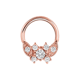 Gemmed Butterfly Seamless Ring – 14K Gold Seven-Gem Design - piercing-zone.com