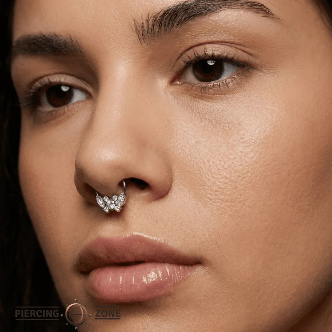 Gemmed Butterfly Seamless Ring – 14K Gold Seven - Gem Design - piercing - zone.com