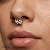 Gemmed Butterfly Seamless Ring – 14K Gold Seven - Gem Design - piercing - zone.com