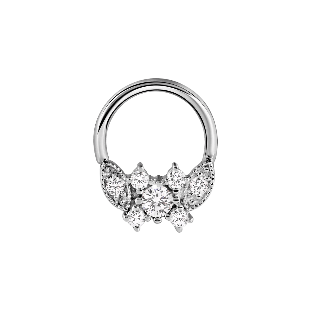 Gemmed Butterfly Seamless Ring – 14K Gold Seven - Gem Design - piercing - zone.com
