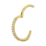 Gemmed Classic Pavé – 14K & 18K Gold Clicker Ring - piercing - zone.com
