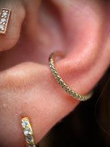 Gemmed Classic Pavé – 14K & 18K Gold Clicker Ring - piercing - zone.com