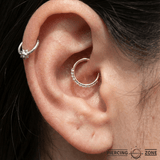 Gemmed Classic Pavé – 14K & 18K Gold Clicker Ring - piercing - zone.com