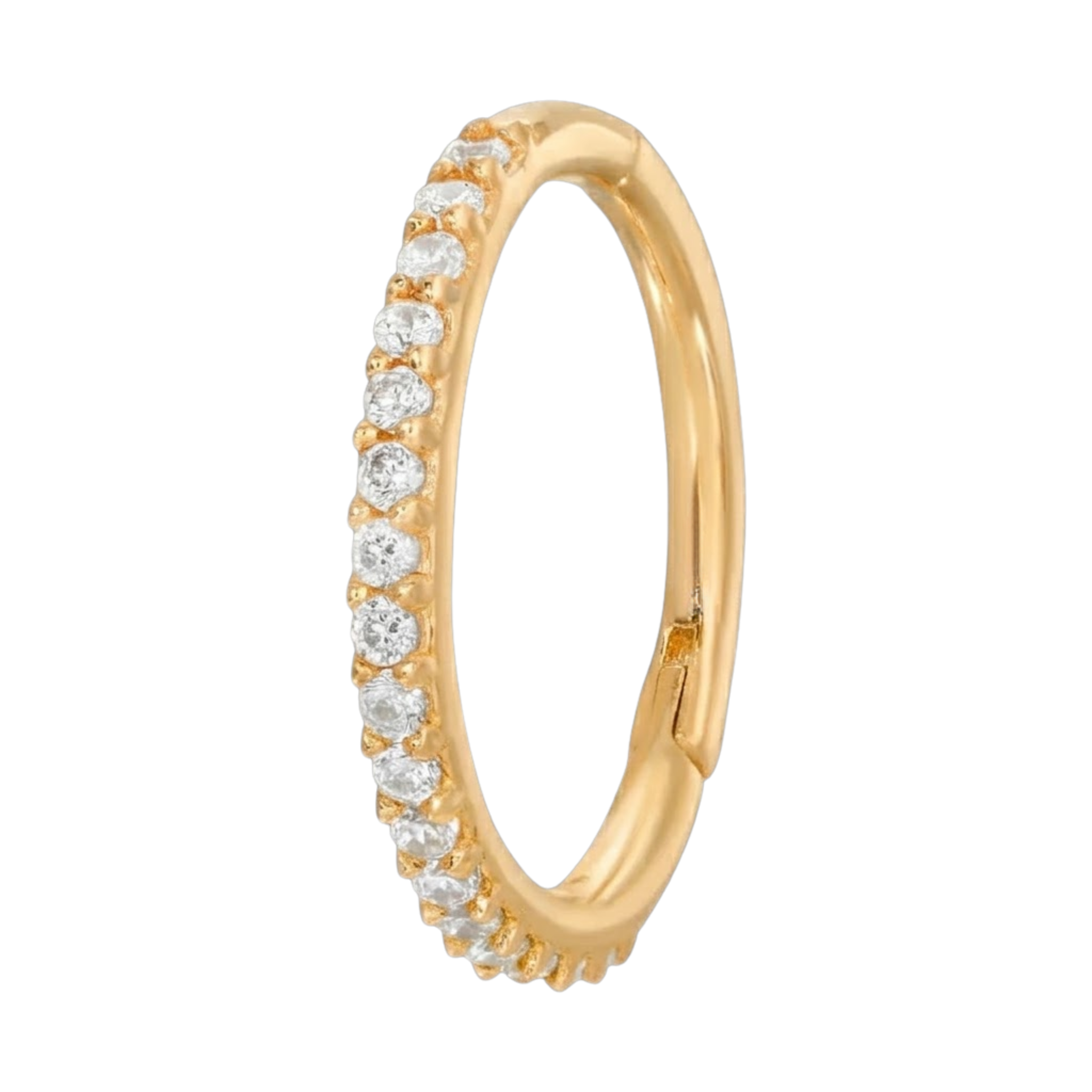 Gemmed Classic Pavé – 14K & 18K Gold Clicker Ring