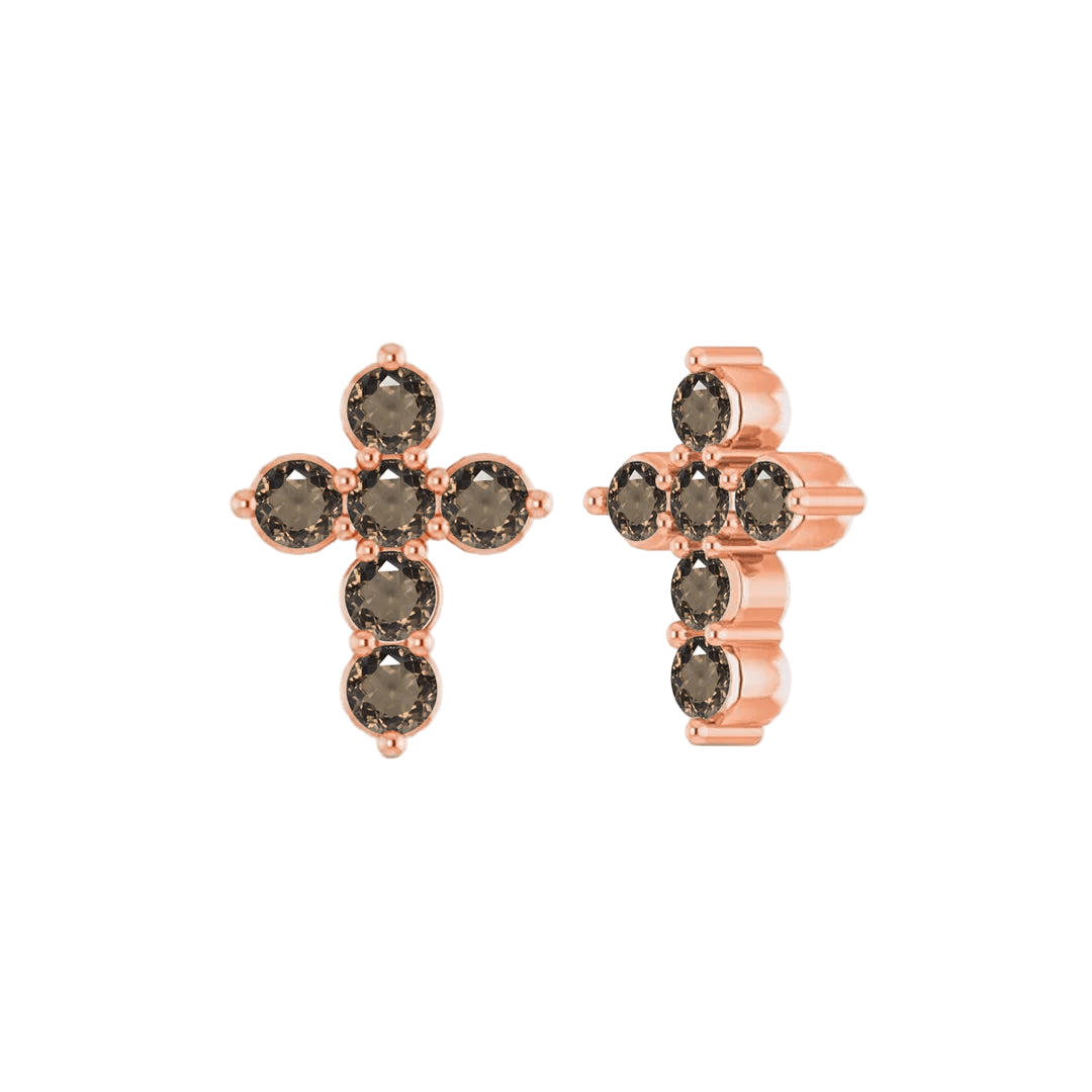 Gemmed Cross – 14K/18K Gold Multi - Stone Threadless End - piercing - zone.com