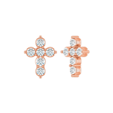 Gemmed Cross – 14K/18K Gold Multi - Stone Threadless End - piercing - zone.com