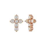 Gemmed Cross – 14K Gold Threadless/Threaded End