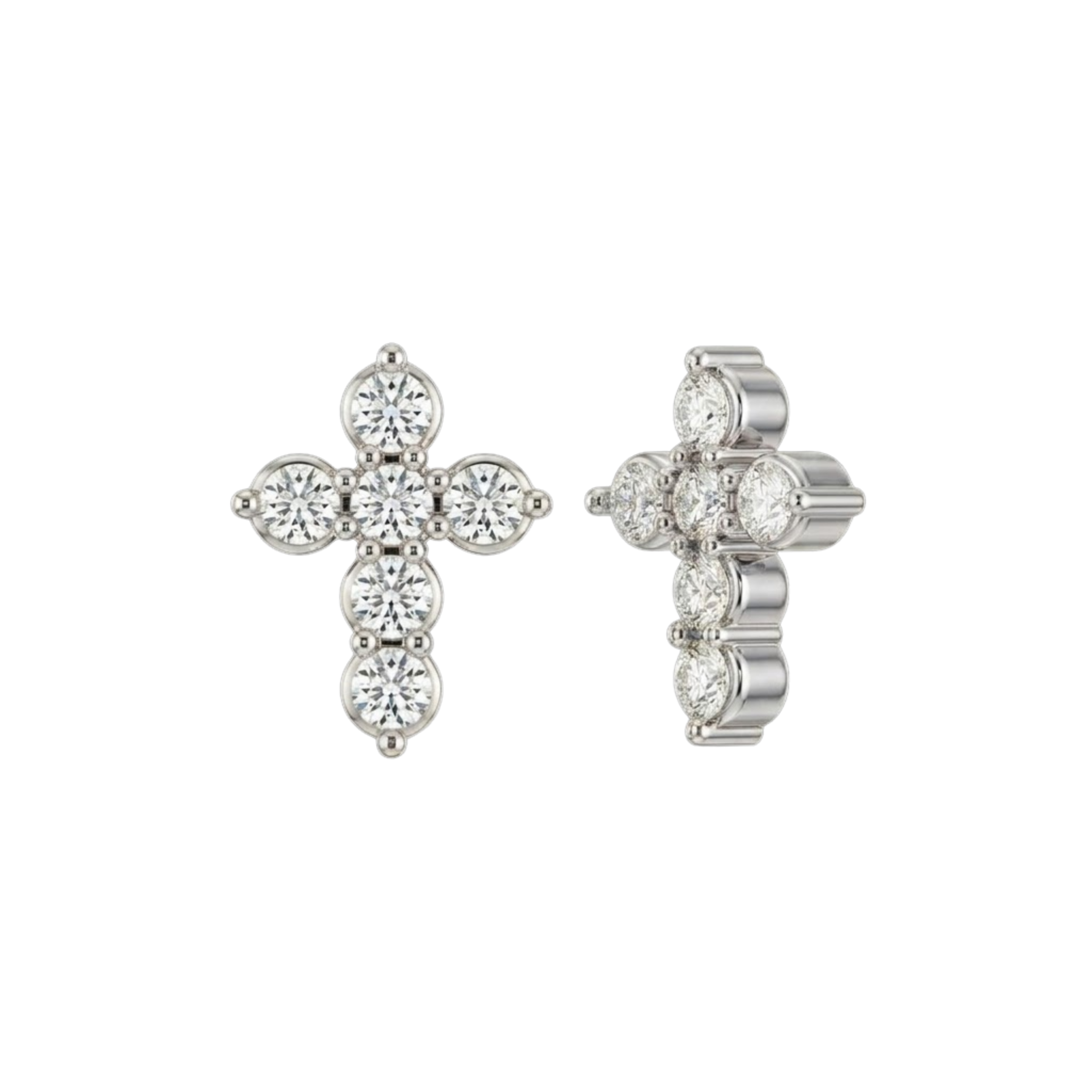 Gemmed Cross – 14K Gold Threadless/Threaded End
