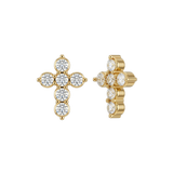 Gemmed Cross – 14K Gold Threadless/Threaded End