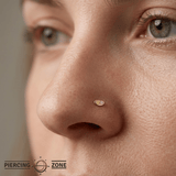Gemmed Oval – 14K Gold Threadless/Threaded End - piercing - zone.com