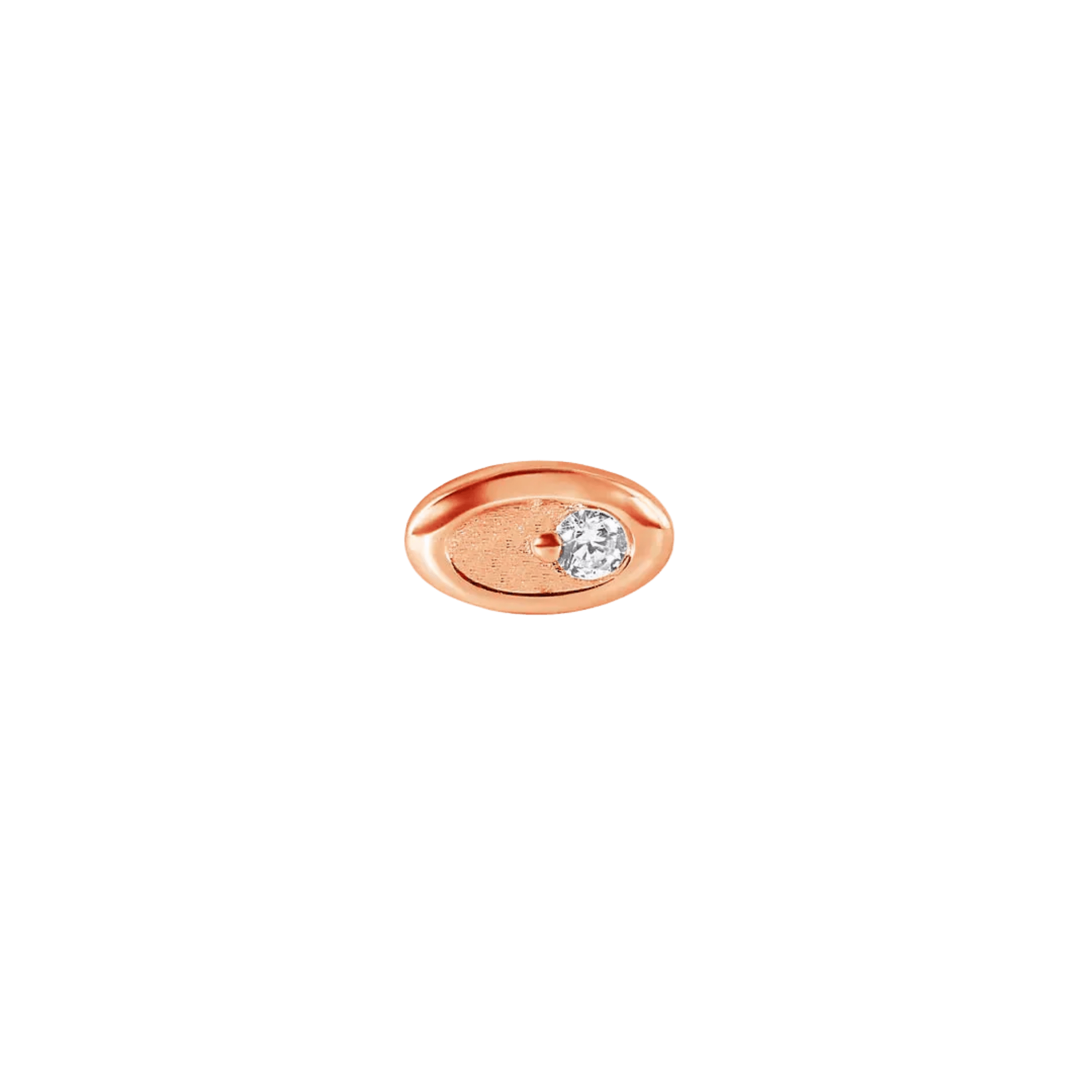 Gemmed Oval – 14K Gold Threadless/Threaded End - piercing-zone.com