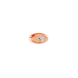 Gemmed Oval – 14K Gold Threadless/Threaded End - piercing-zone.com