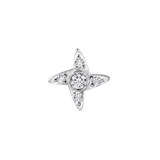 Gemmed Shuriken – 14K Gold Threadless/Threaded End - piercing-zone.com