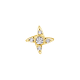 Gemmed Shuriken – 14K Gold Threadless/Threaded End - piercing - zone.com