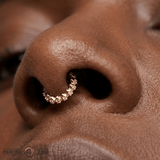 Gemmed Spikes Clicker - 14K/18K Gold Gem Clicker Ring - piercing - zone.com