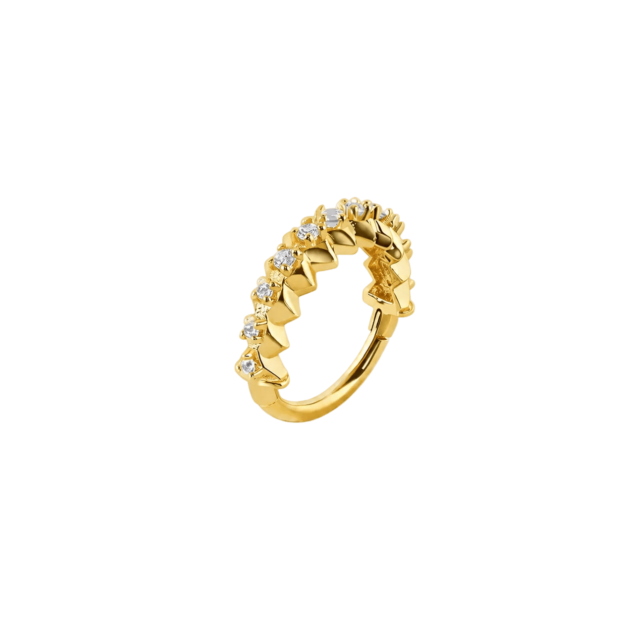 Gemmed Spikes Clicker - 14K/18K Gold Gem Clicker Ring - piercing-zone.com