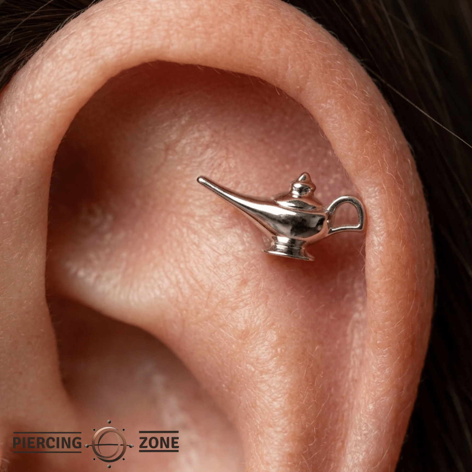 Genie Lamp – 14K Gold Threadless/Threaded End - piercing - zone.com