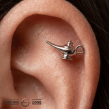 Genie Lamp – 14K Gold Threadless/Threaded End - piercing - zone.com