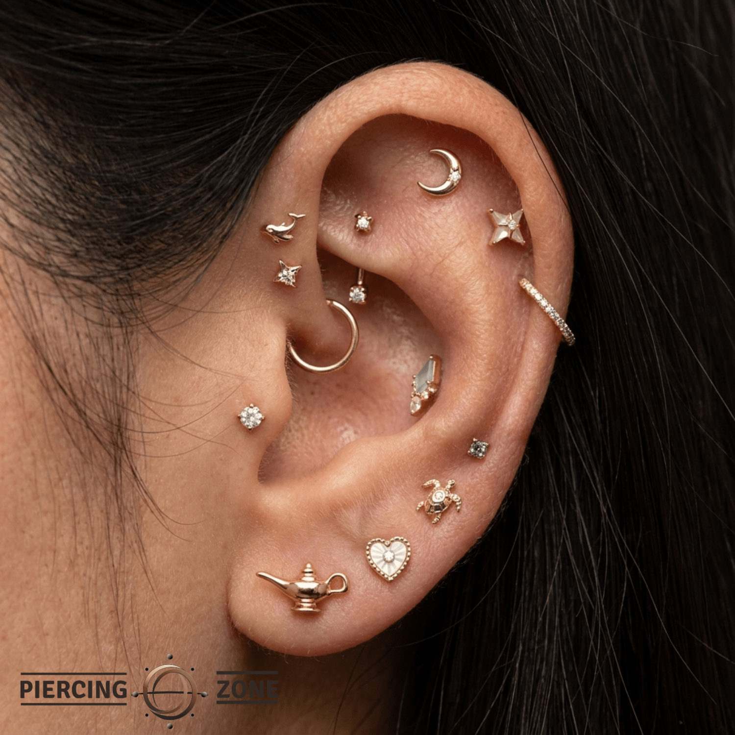 Genie Lamp – 14K Gold Threadless/Threaded End - piercing - zone.com