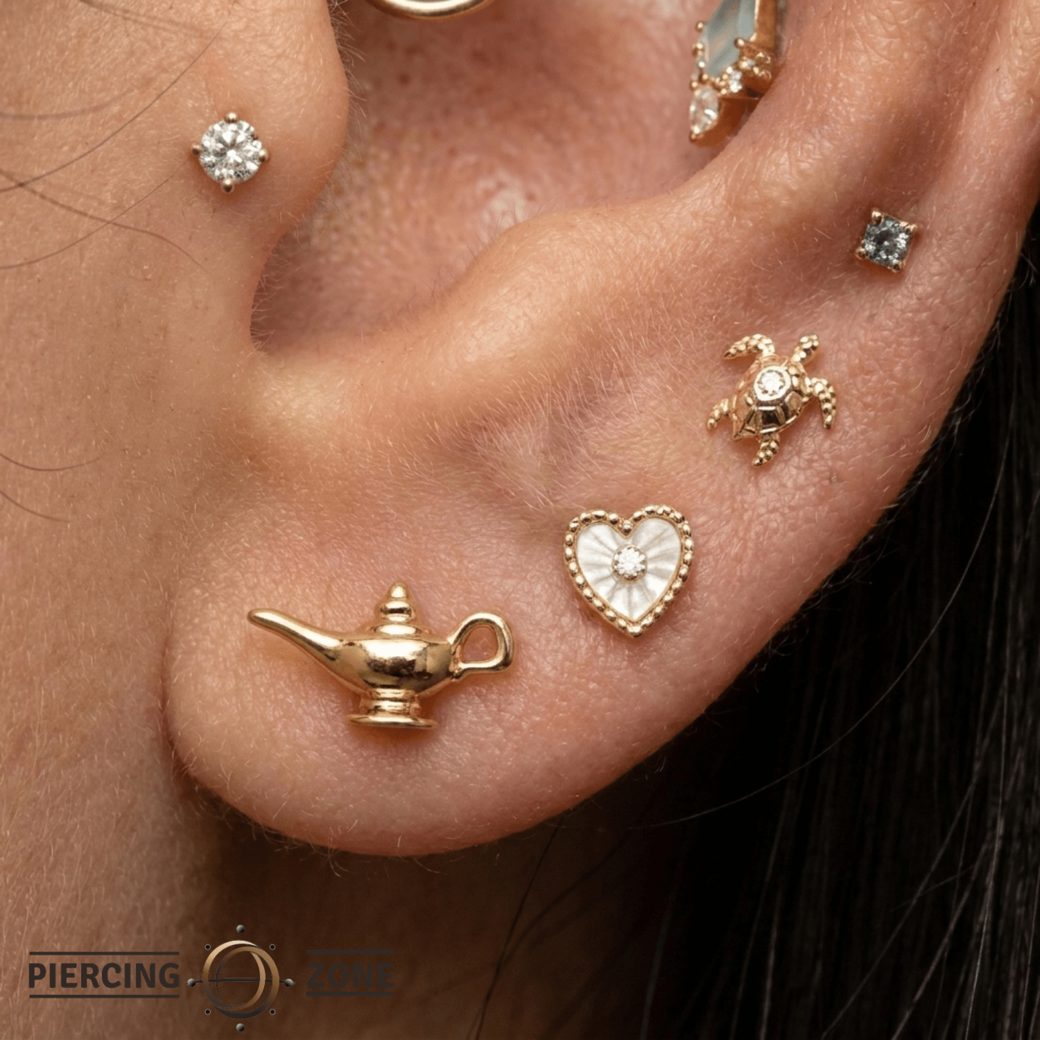 Genie Lamp – 14K Gold Threadless/Threaded End - piercing - zone.com