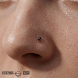Georgina Pin - 14K Gold Gem Threadless End - piercing - zone.com