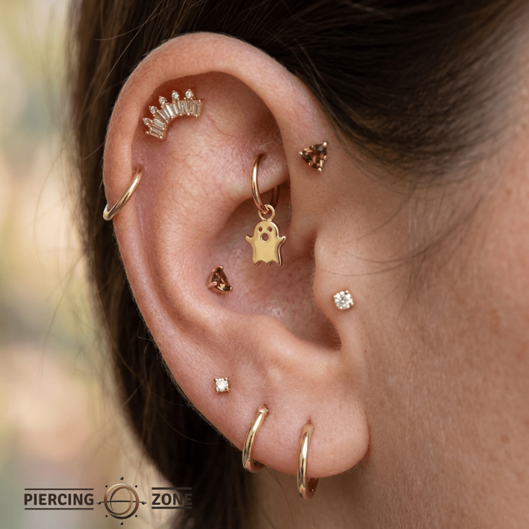 Ghost – 14K & 18K Gold Charm - piercing - zone.com
