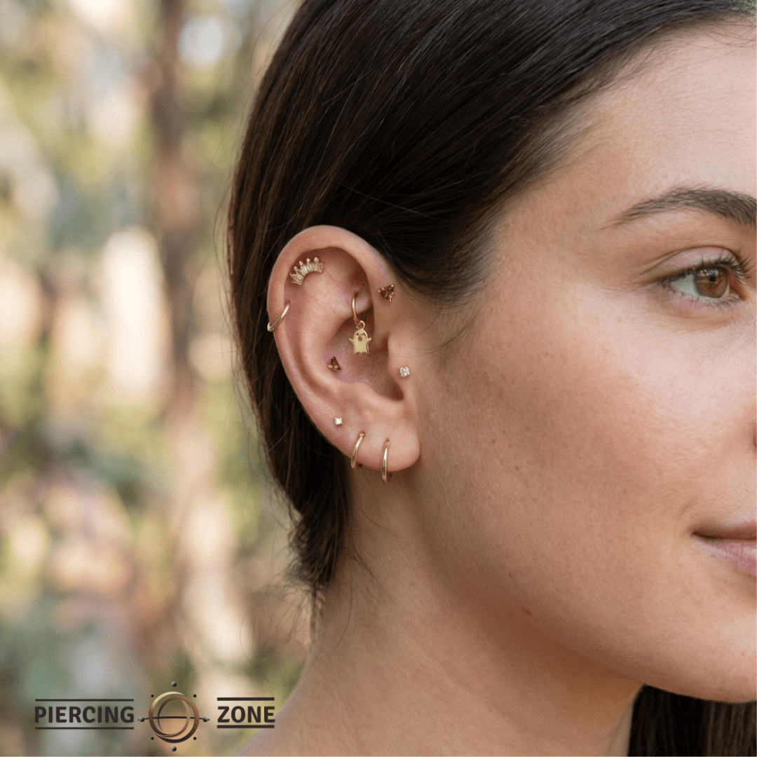 Ghost – 14K & 18K Gold Charm - piercing - zone.com