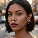 Gigi – Opal & Swarovski Beaded – 14K Gold Clicker Ring - piercing - zone.com