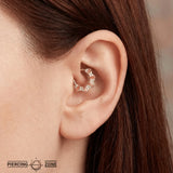 Gilty Pleasure – Garnet + Diamond – 14K Gold Clicker - piercing - zone.com