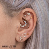 Gilty Pleasure – London Blue Topaz + Diamond – 14K Gold Clicker - piercing - zone.com