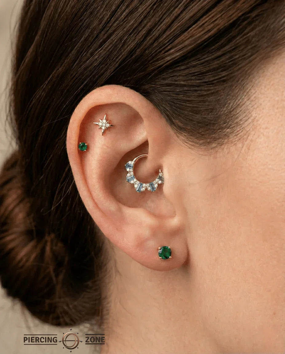 Gilty Pleasure – London Blue Topaz + Diamond – 14K Gold Clicker - piercing - zone.com