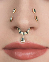 Gilty Pleasure – London Blue Topaz + Diamond – 14K Gold Clicker - piercing - zone.com