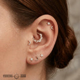 Gilty Pleasure – Pink Tourmaline + Diamond – 14K Gold Clicker - piercing - zone.com