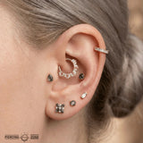 Gilty Pleasure – Pink Tourmaline + Diamond – 14K Gold Clicker - piercing - zone.com