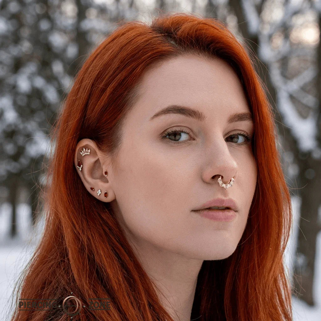 Gilty Pleasure – Pink Tourmaline + Diamond – 14K Gold Clicker - piercing - zone.com