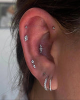 Gimme More – CZ & Swarovski Sparkle – 14K Gold Threadless End - piercing - zone.com