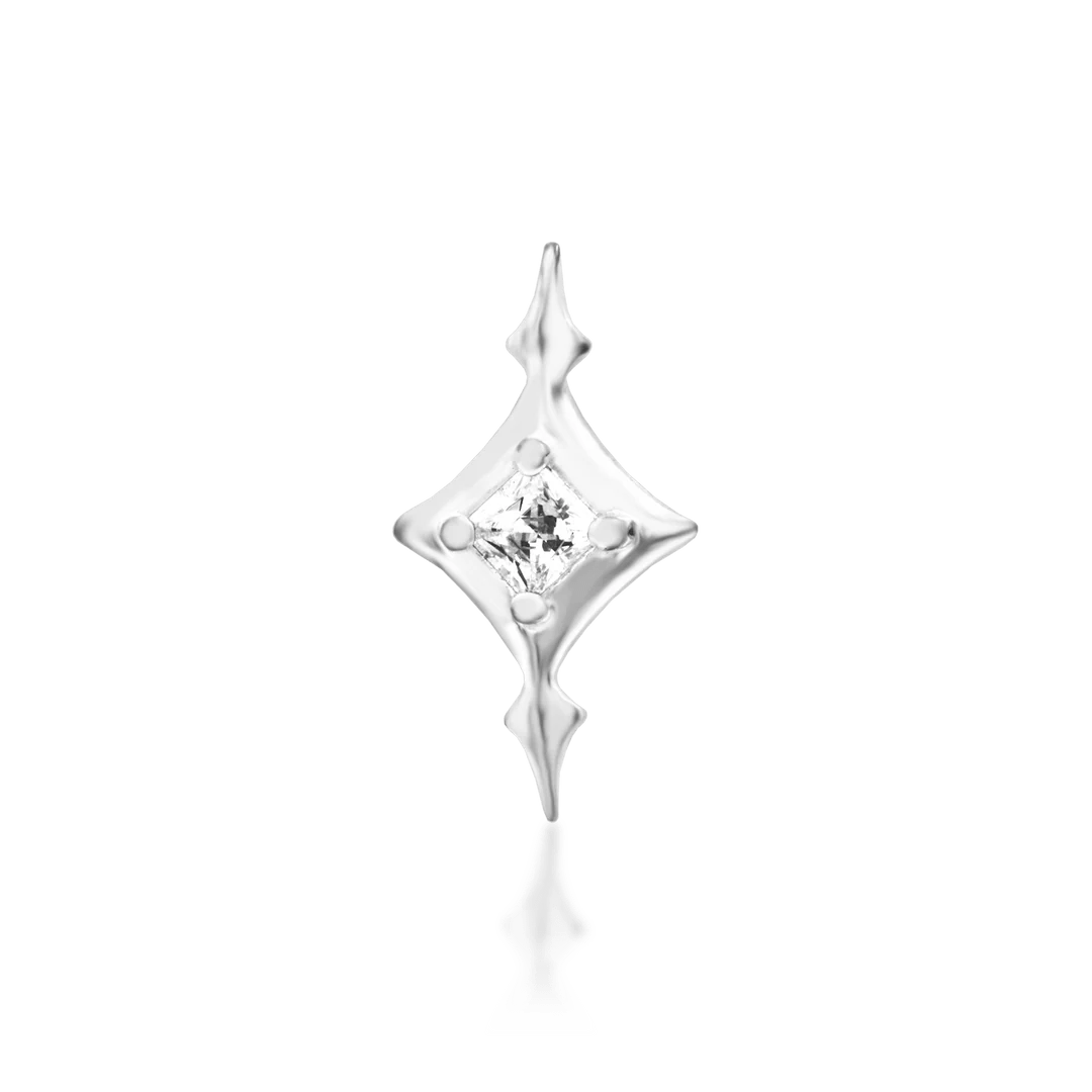 Ginia – White CZ Starpoint – 14K Gold Threadless End - piercing - zone.com